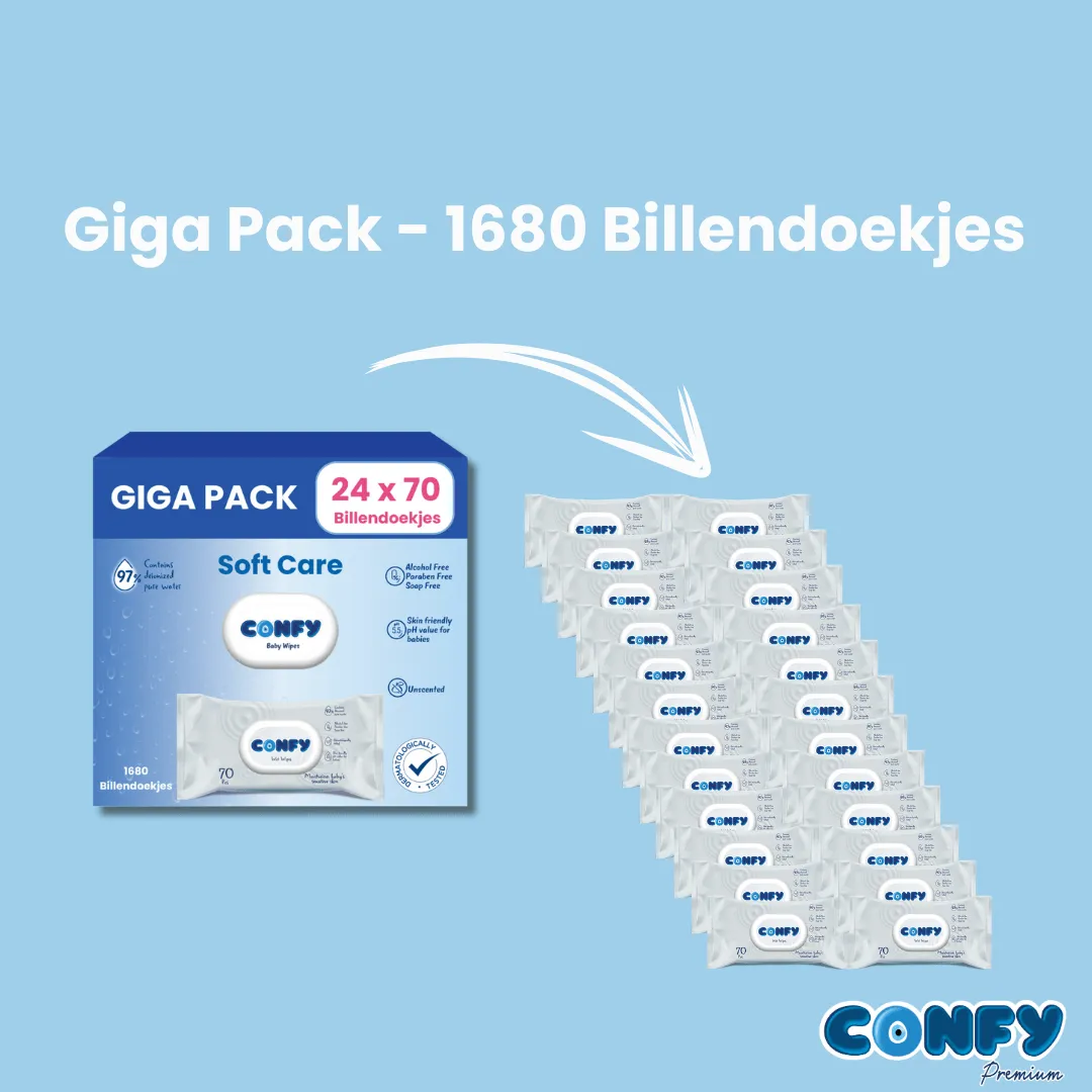 Confy Soft Care billendoekjes 24x70 Giga Pack geurvrij