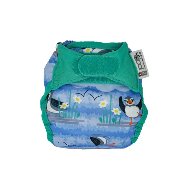 Close Newborn Luier Puffin Enkele Luier Bamboe