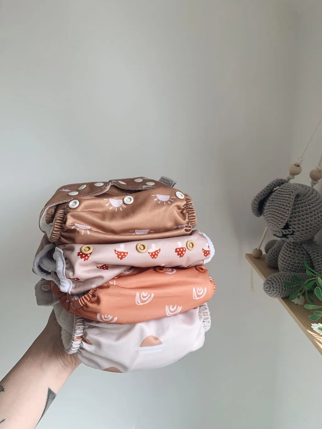 Modern Cloth Nappies Pearl Pocket all-in-one wasbare luier Dusty Rose one-size