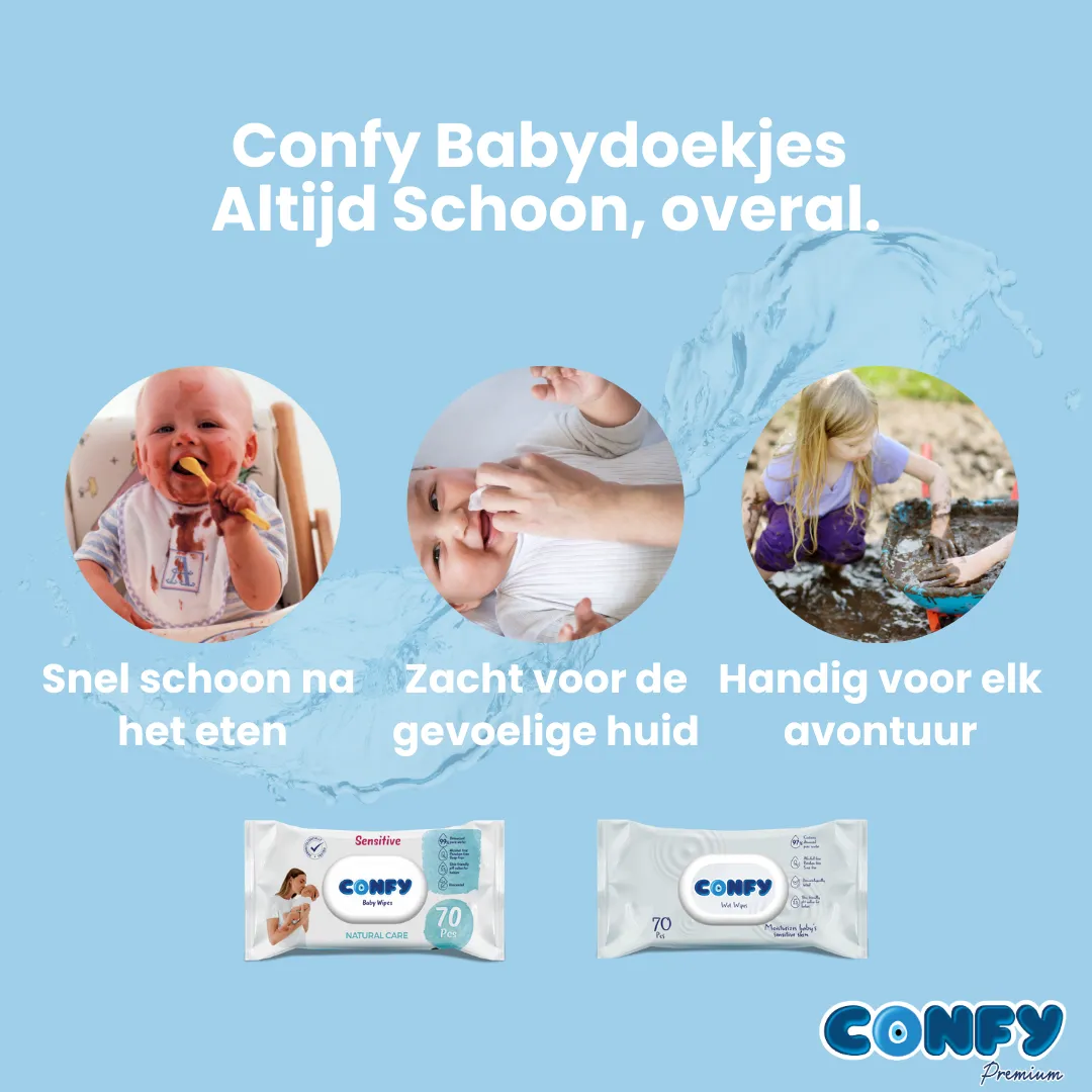 Confy Sensitive billendoekjes 24x70 1680 stuks geurvrij