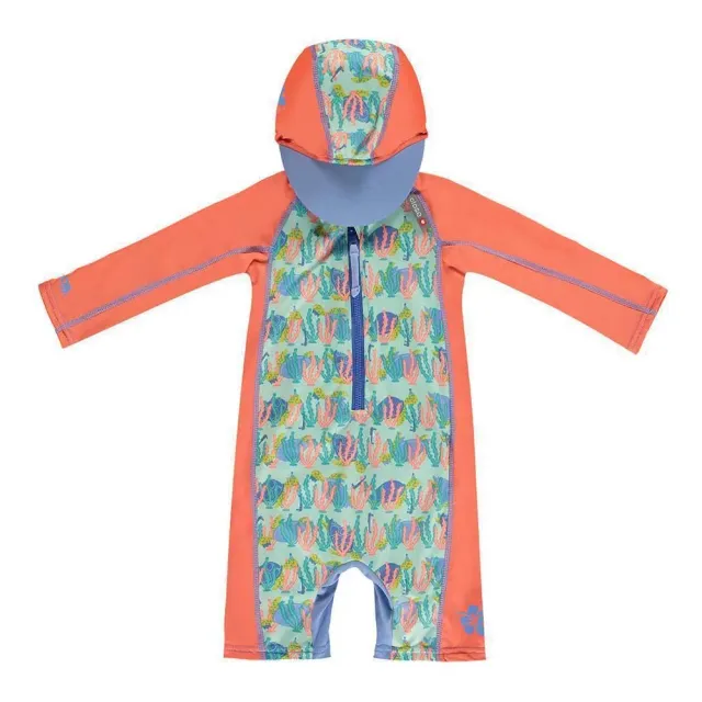 Popin Endangered Ocean Beach Zwemoverall Turtle XL met hoed