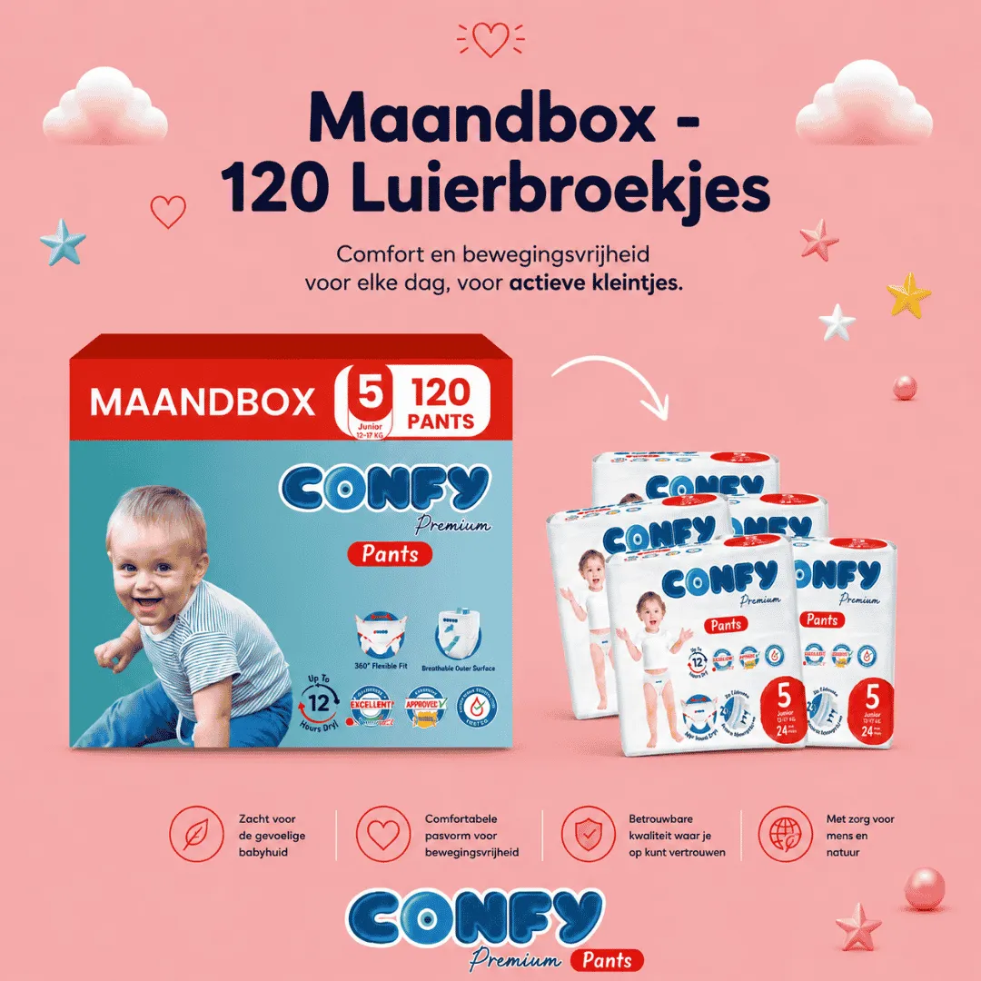 Confy Premium Maat 5 luierbroekjes 120 stuks ademend