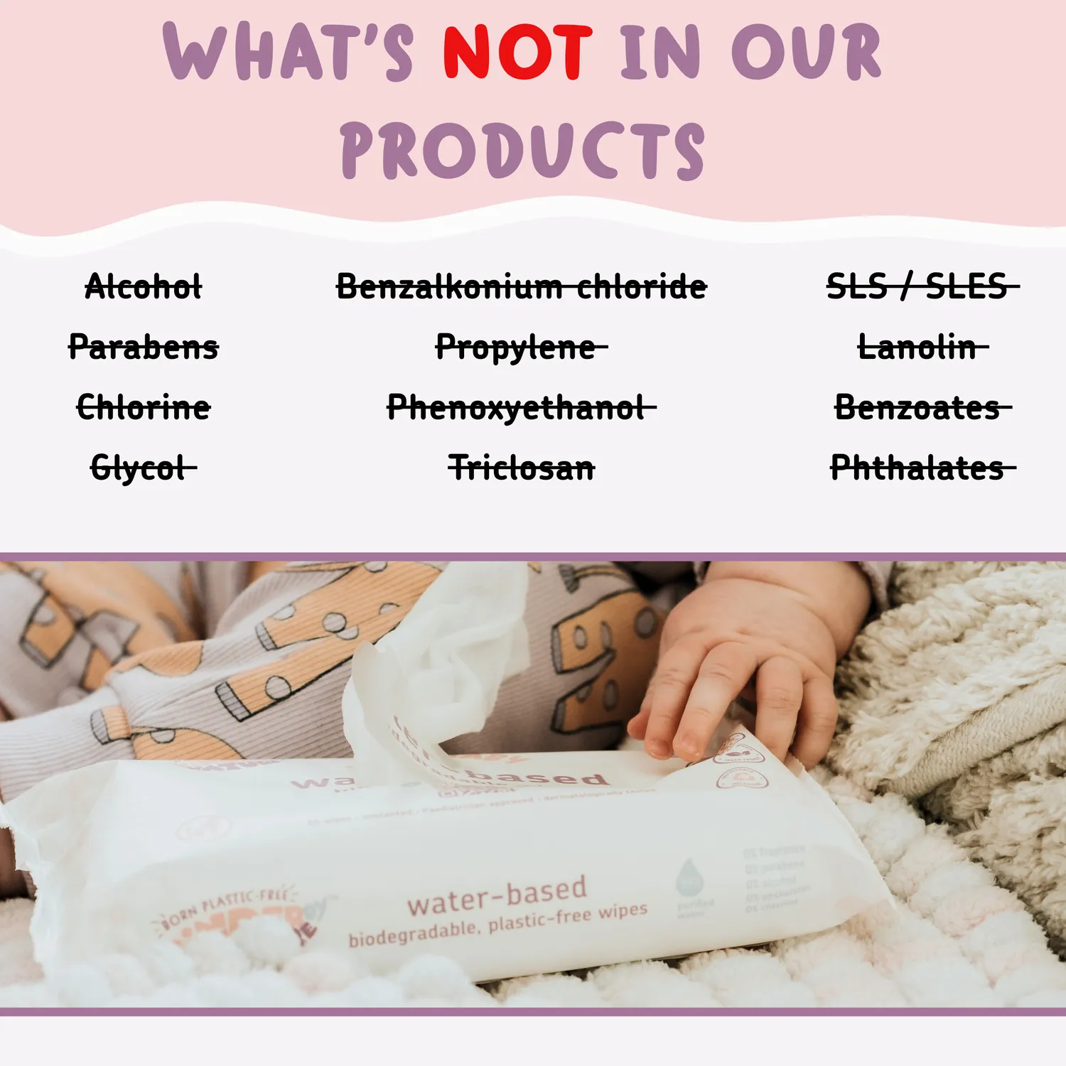 Jackson Reece Water Based Wipes babydoekjes 36 packs ongeparfumeerd
