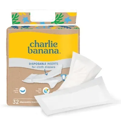 Charlie Banana Disposable Inserts inleggers wit 32 stuks zacht