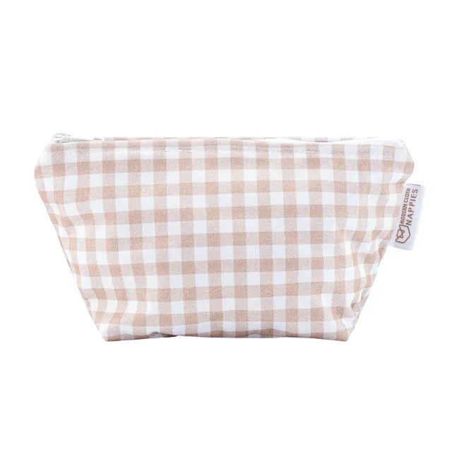 Modern Cloth Nappies Small wetbag Gingham Taupe lekvrij