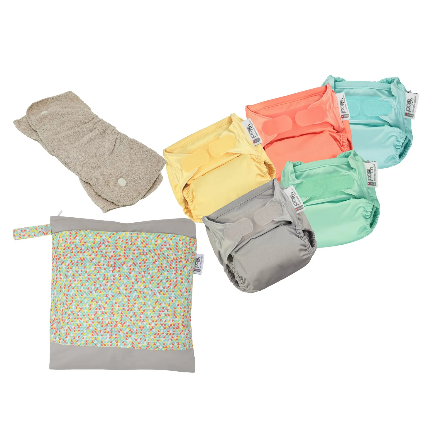 Popin Little Packs startpakket 5 luiers klittenband bamboe
