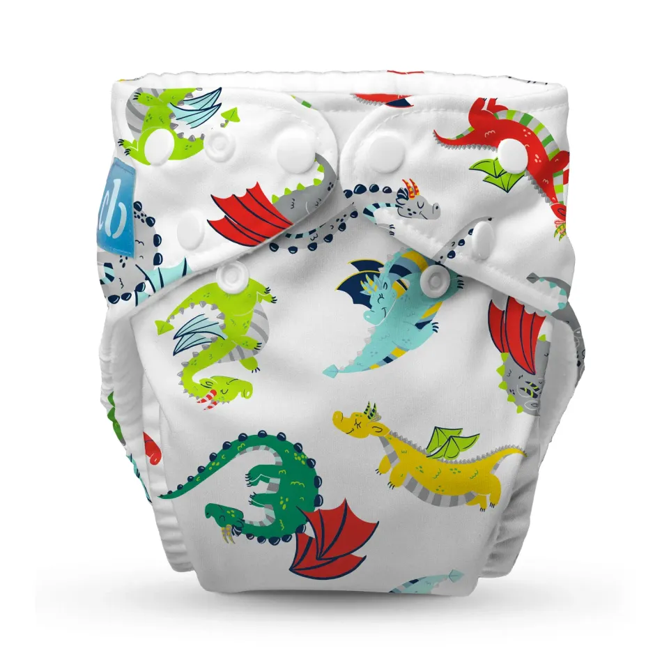 Charlie Banana One Size Fleece Wasluier Dragon 1 stuk zacht
