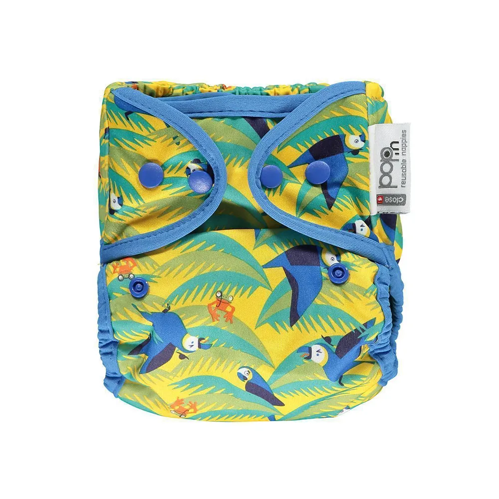 Popin Double Gusset Luiercover Parrot one size