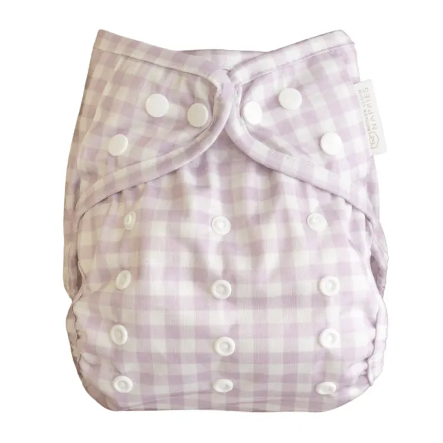 Modern Cloth Nappies One Size overbroekje Lilac Gingham lekvrij