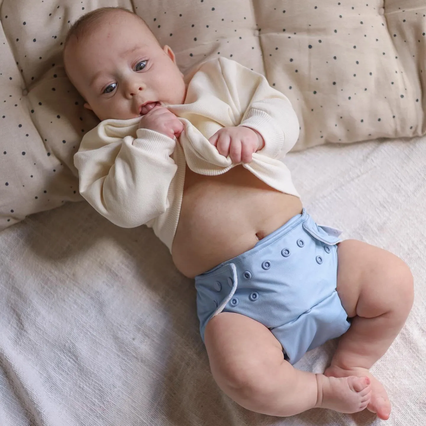 Modern Cloth Nappies Pearl Pocket all-in-one wasbare luier Dusty Blue one-size