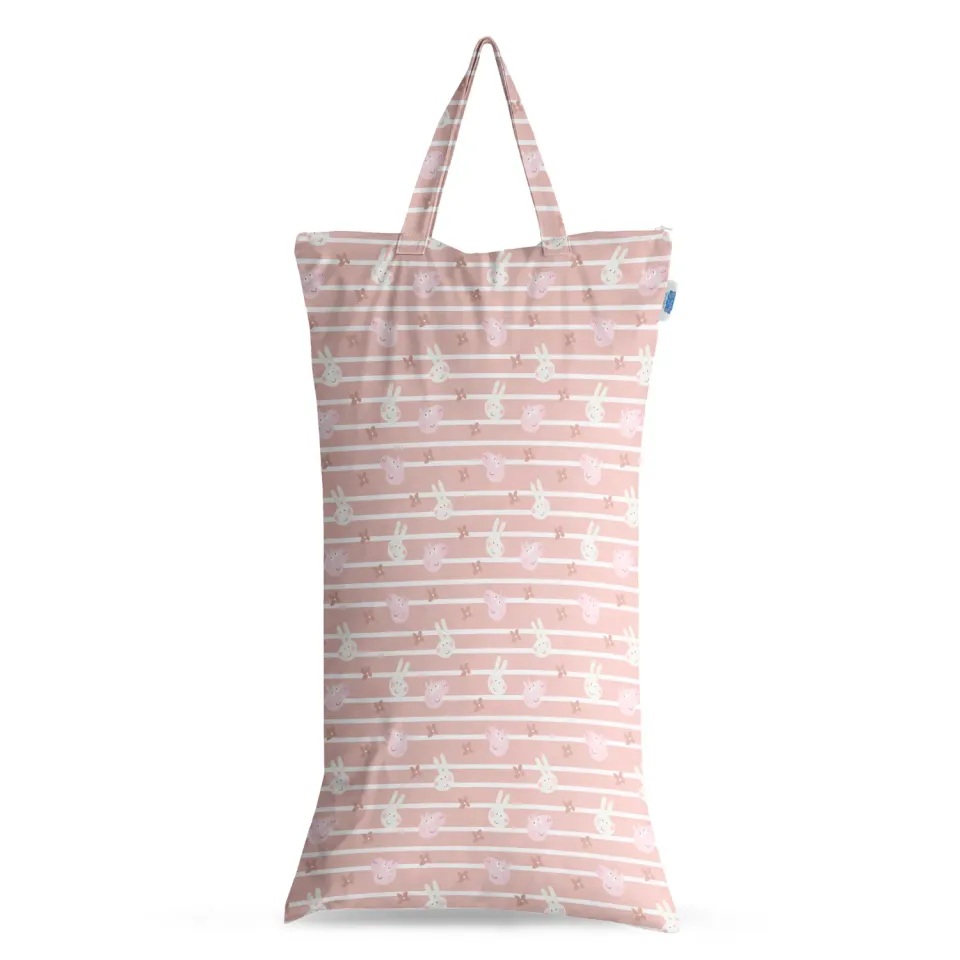 Modern Cloth Nappies XL wetbag Blush Stripe Peppa Pig