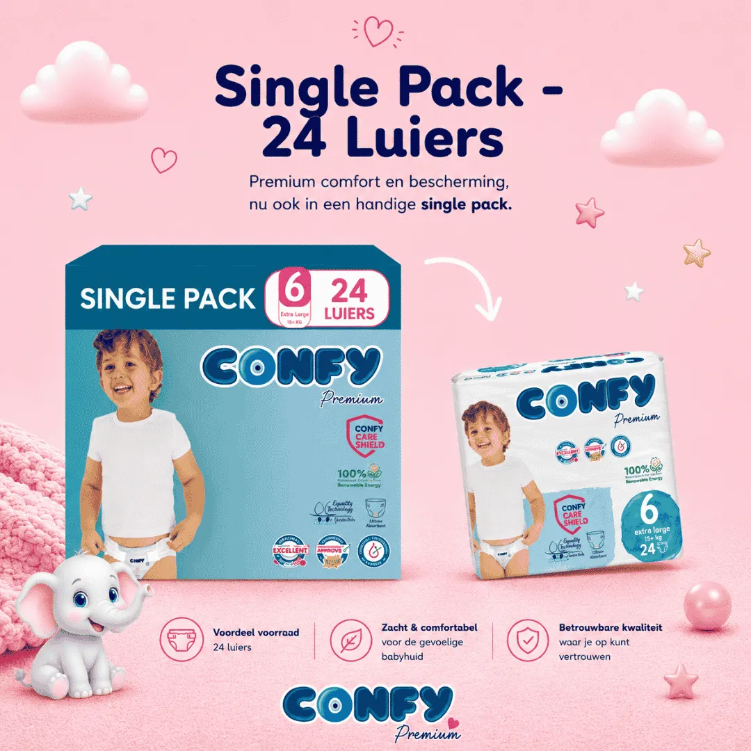 Confy Premium maat 6 luiers 24 stuks 15-25 kg lekvrij