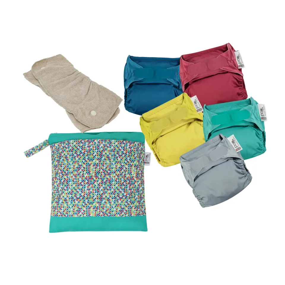 Popin Little Packs startpakket 5 luiers klittenband bamboe
