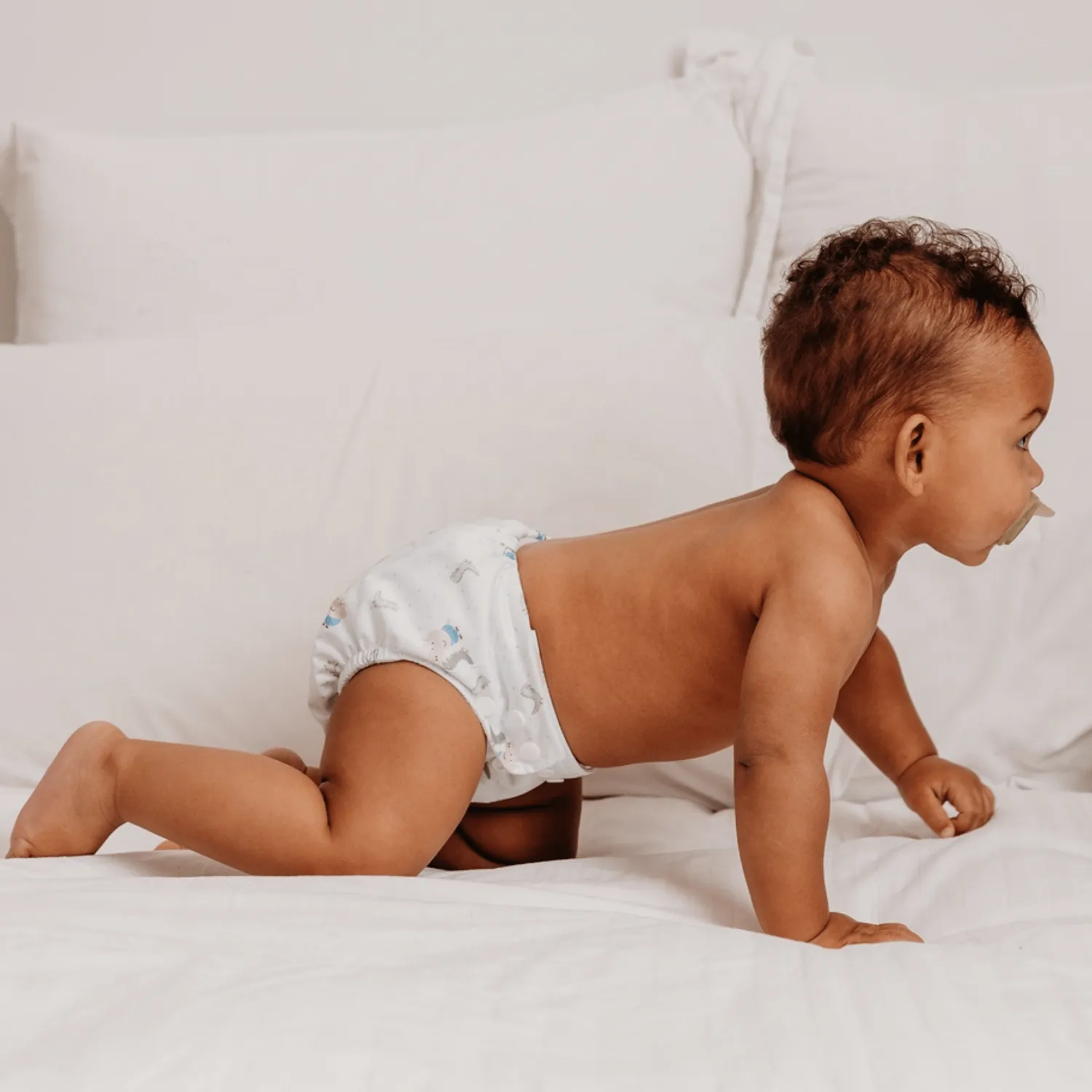 Modern Cloth Nappies Pearl All-In-One luier George wit