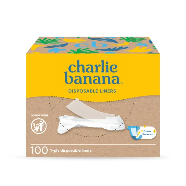 Charlie Banana Inlegvellen Wegwerp Wit 100 stuks katoen