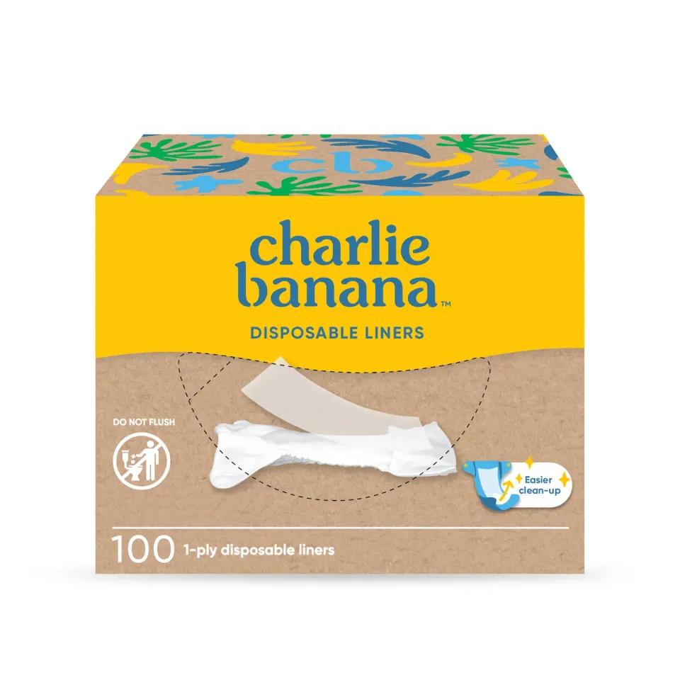 Charlie Banana Inlegvellen Wegwerp Wit 100 stuks katoen