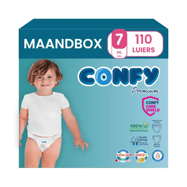 Confy Premium Maat 7 luiers 110 stuks hypoallergeen