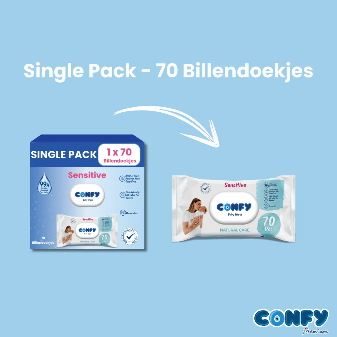 Confy Sensitive billendoekjes 1x70 pakje hypoallergeen