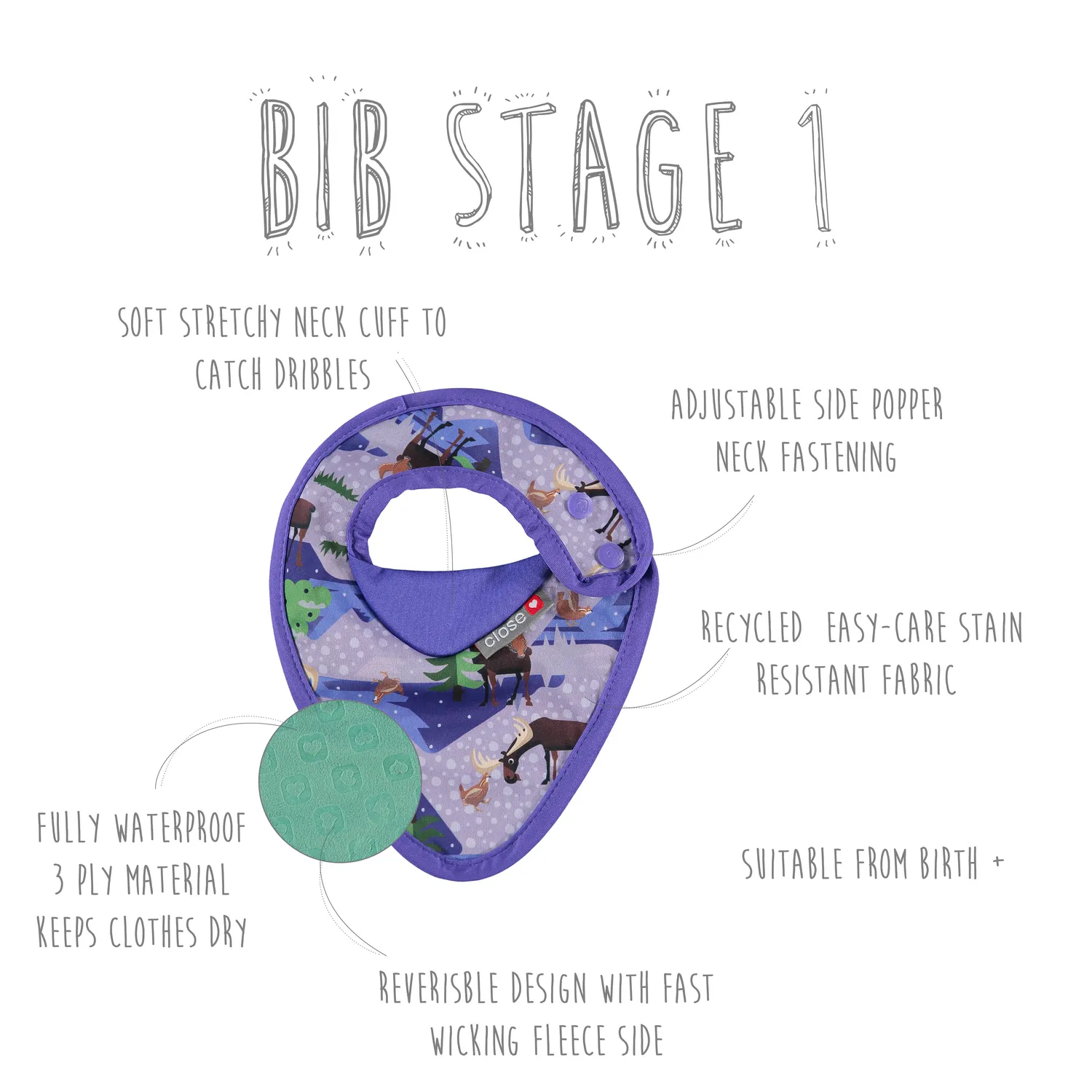 Close Pop-in Stage 1 bandana slab waterdicht