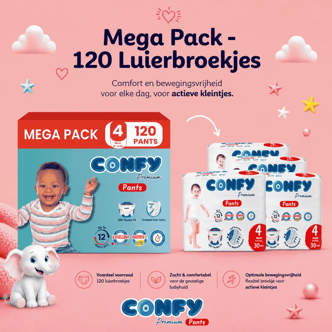 Confy Premium Maat 4 Luierbroekjes 120 Stuks Ademend