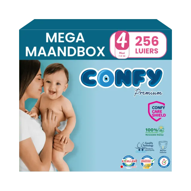 Confy Premium maat 4 luiers 256 stuks 7-14 kg maxi