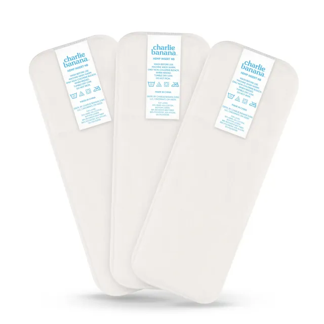 Charlie Banana Hemp Inserts newborn inlegger 3 stuks hennep