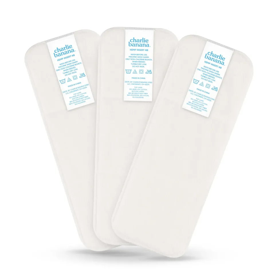 Charlie Banana Hemp Inserts newborn inlegger 3 stuks hennep