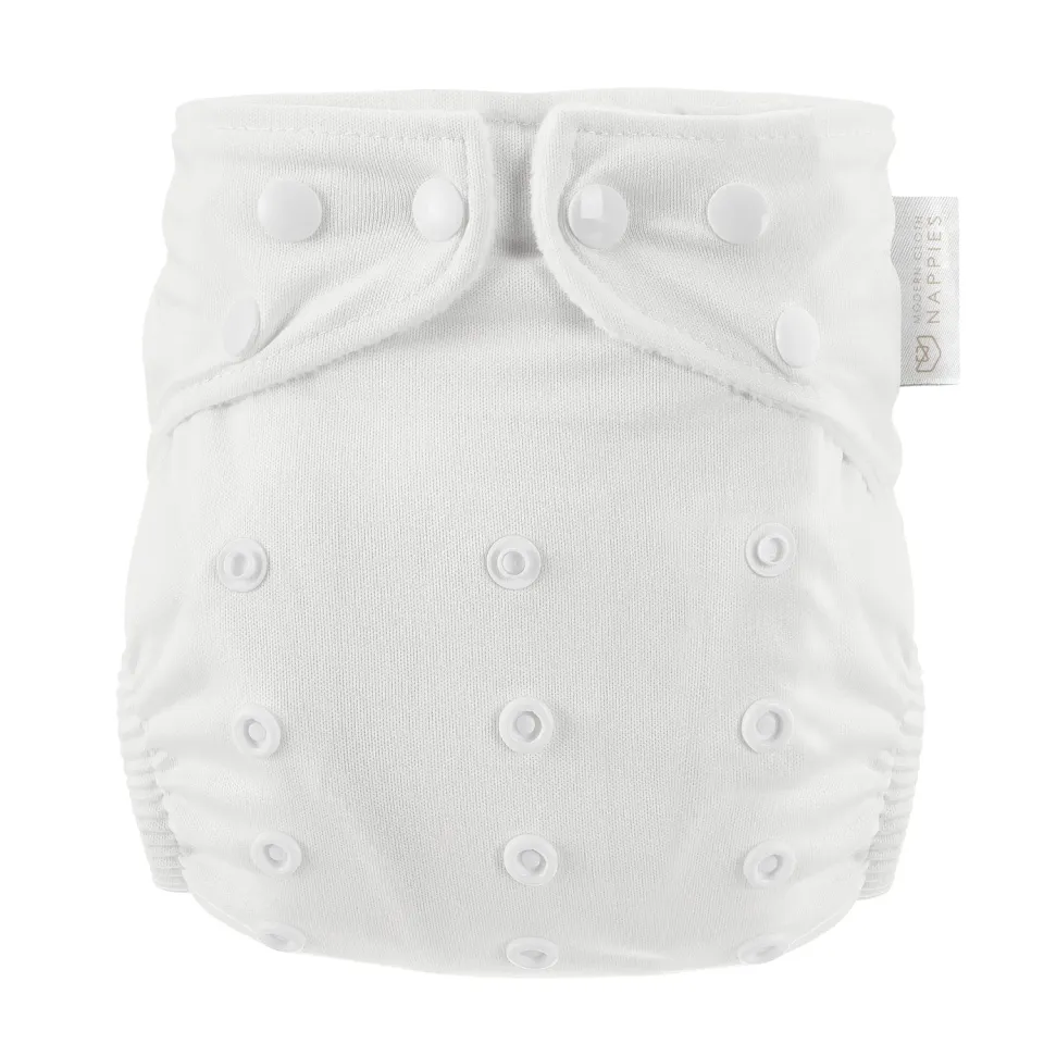 Modern Cloth Nappies Pearl Pocket All-In-One wasbare luier Pure White lekvrij