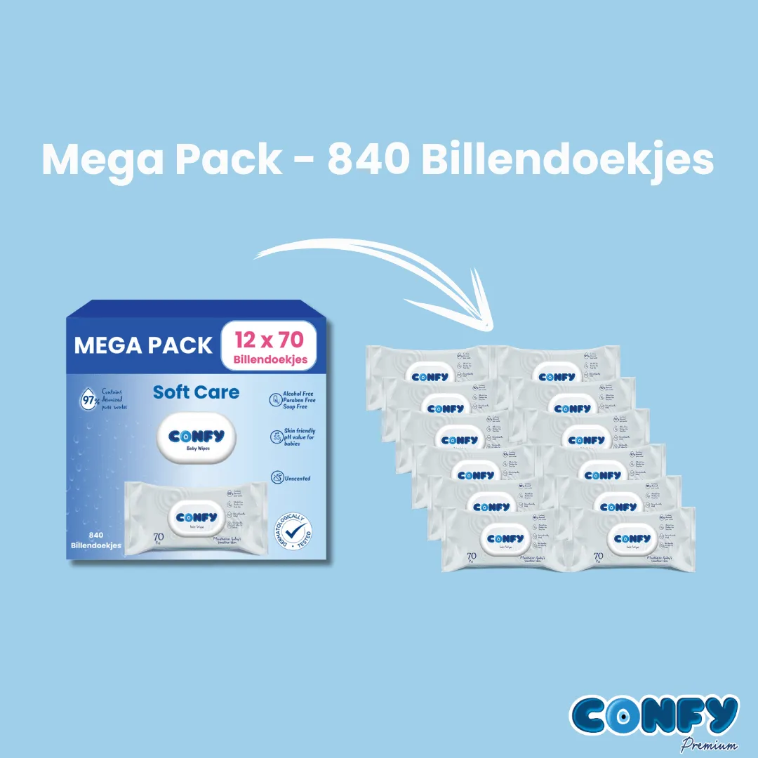 Confy Soft Care billendoekjes 12x70 geurvrij
