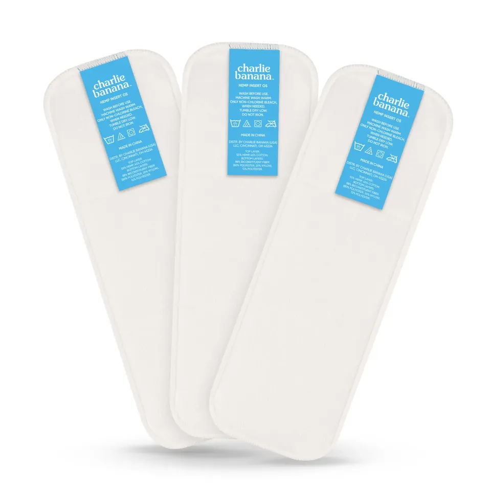 Charlie Banana One-Size hennep inleggers wasbaar 3 stuks