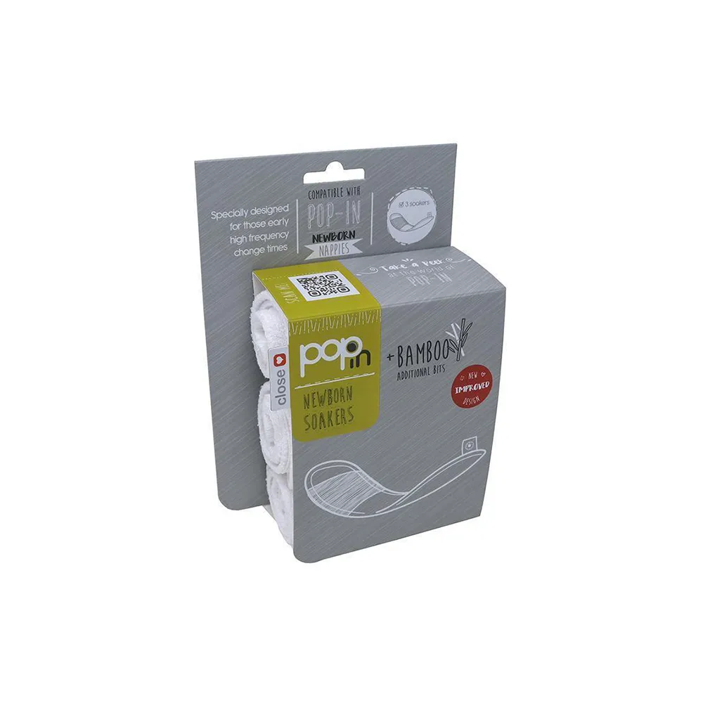 Pop-in Newborn bamboe inleggers stay-dry 3-pack