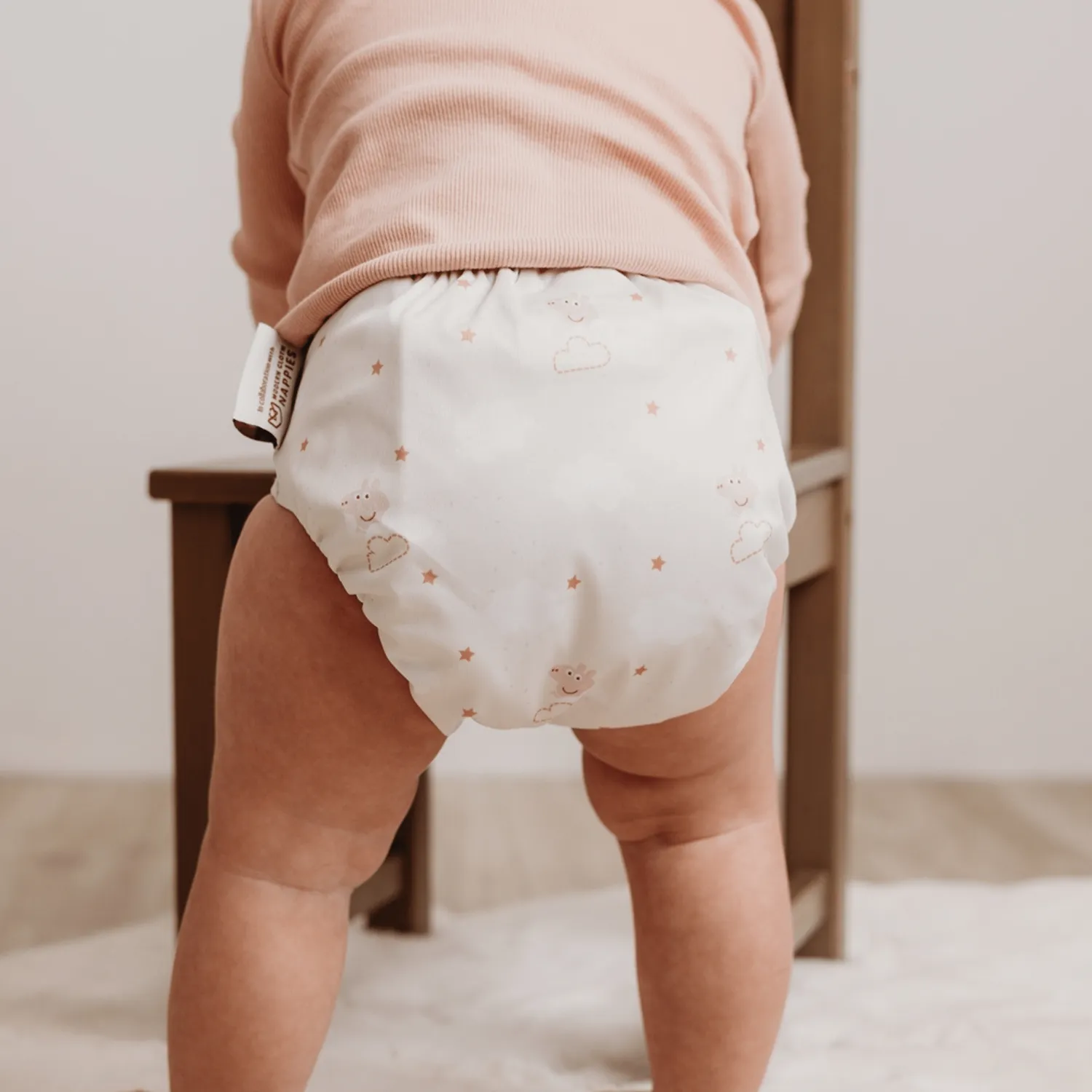 Modern Cloth Nappies Pearl Pocket All-In-One wasbare luier Peppa Clouds