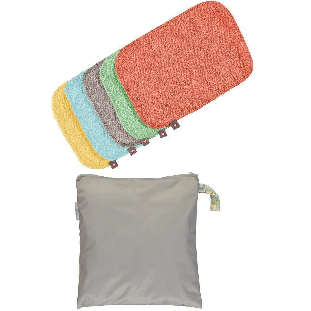 Pop-in Bamboe Wasbare Billendoekjes 10-pack Triangle Brights zacht