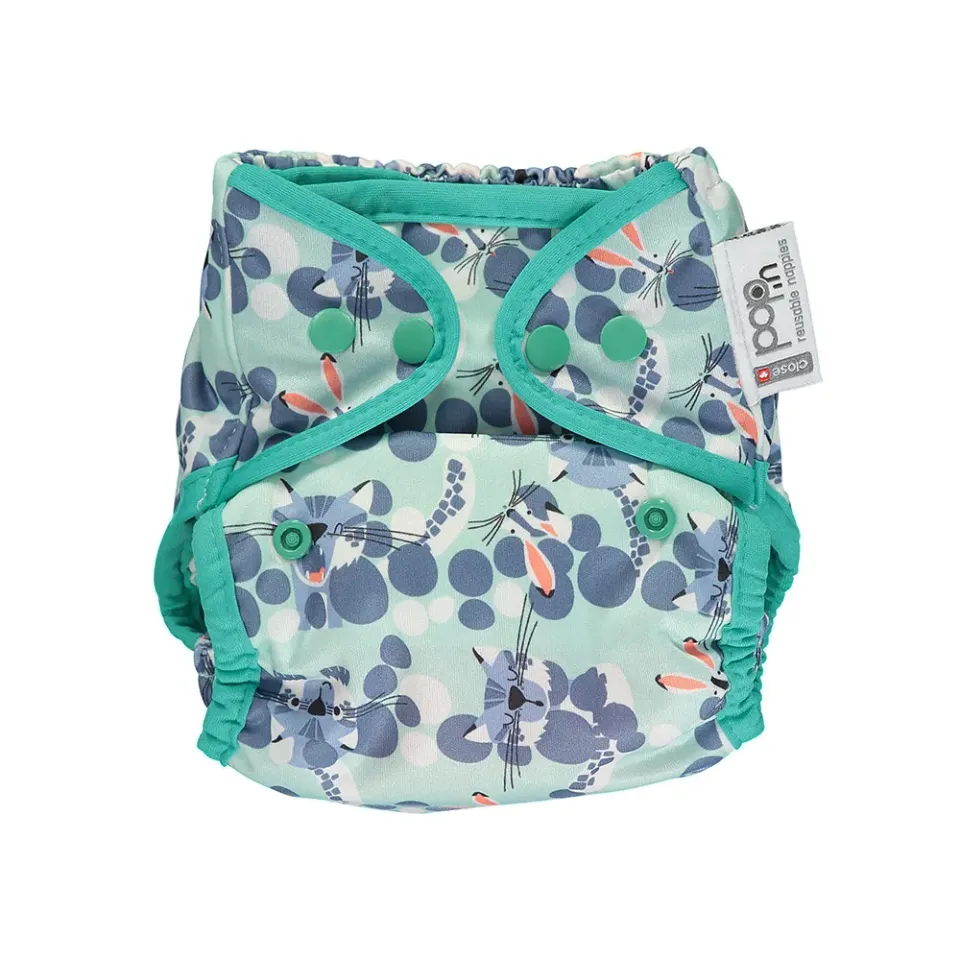 Pop-in Single Printed wasbare luier Snow Leopard bamboe