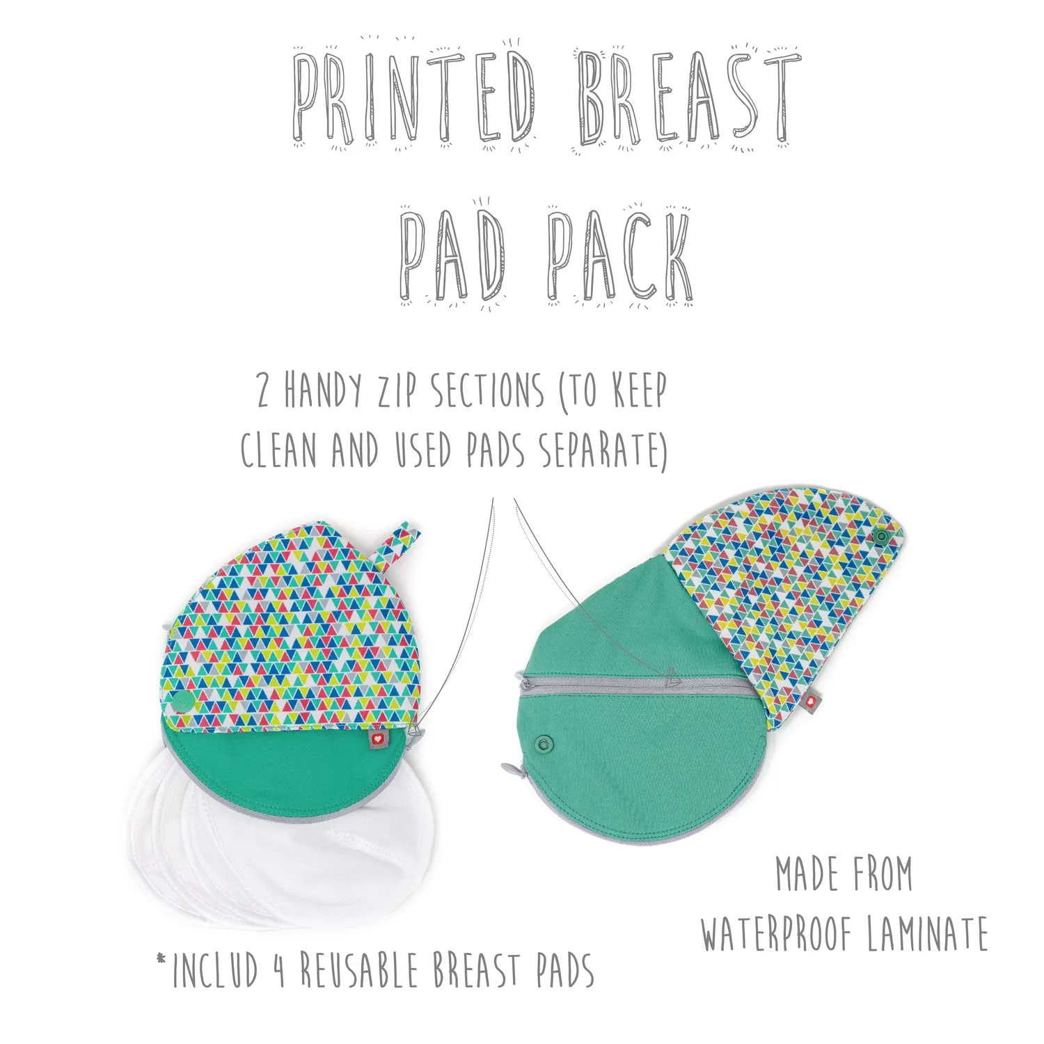 Pop-in Teardrop wet/dry tasje voor borstkompressen Pastels