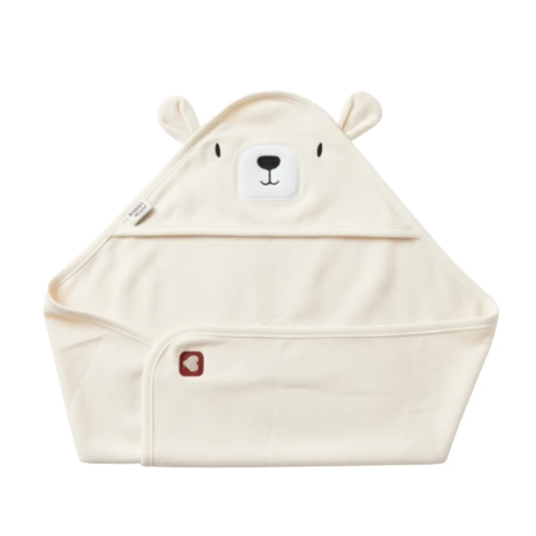 Pop-in Hooded Cuddle Wrap badcape beer biologisch katoen