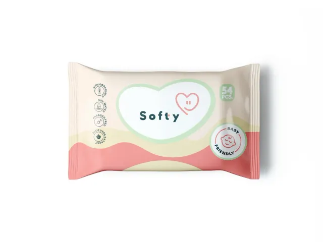 Softy Paper babydoekjes 60 stuks 99% water gevoelige huid