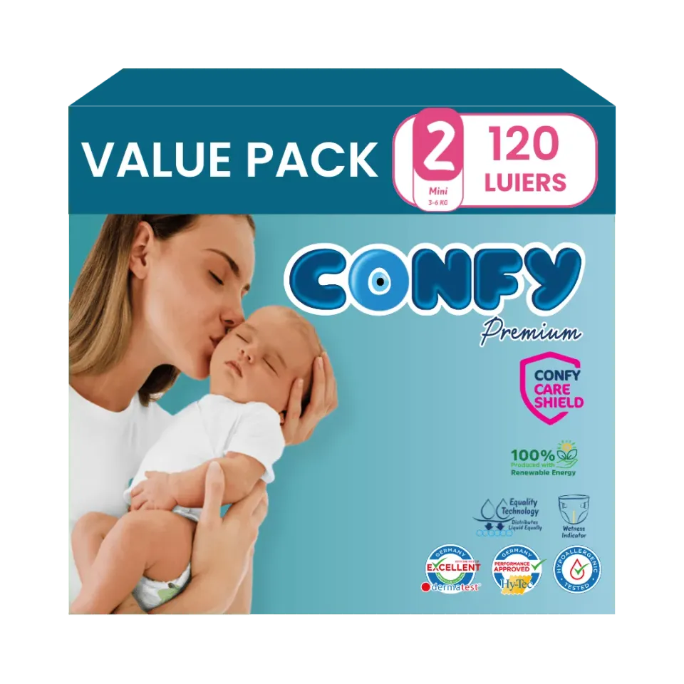 Confy Premium Maat 2 luiers 120 Value Pack zacht