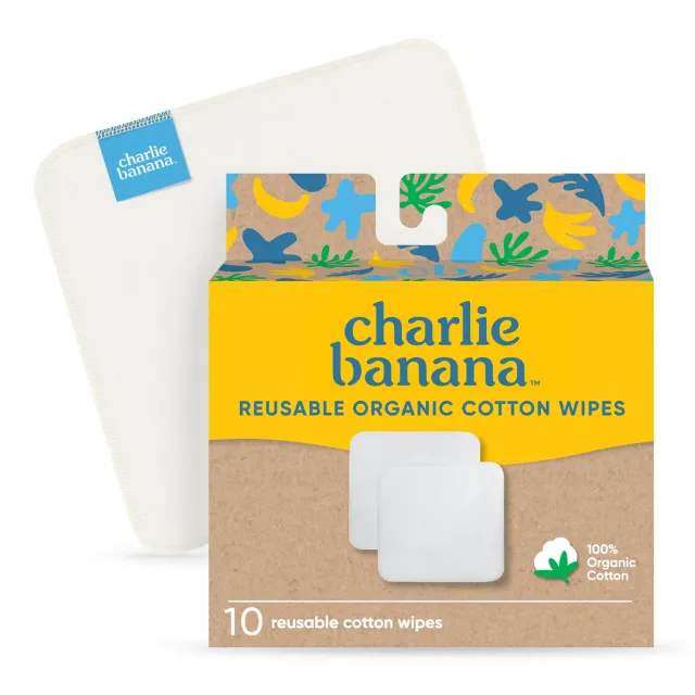 Charlie Banana billendoekjes wit biologisch katoen 10 stuks