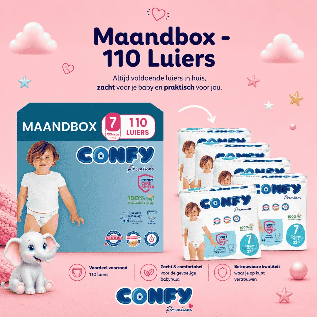 Confy Premium Maat 7 luiers 110 stuks hypoallergeen