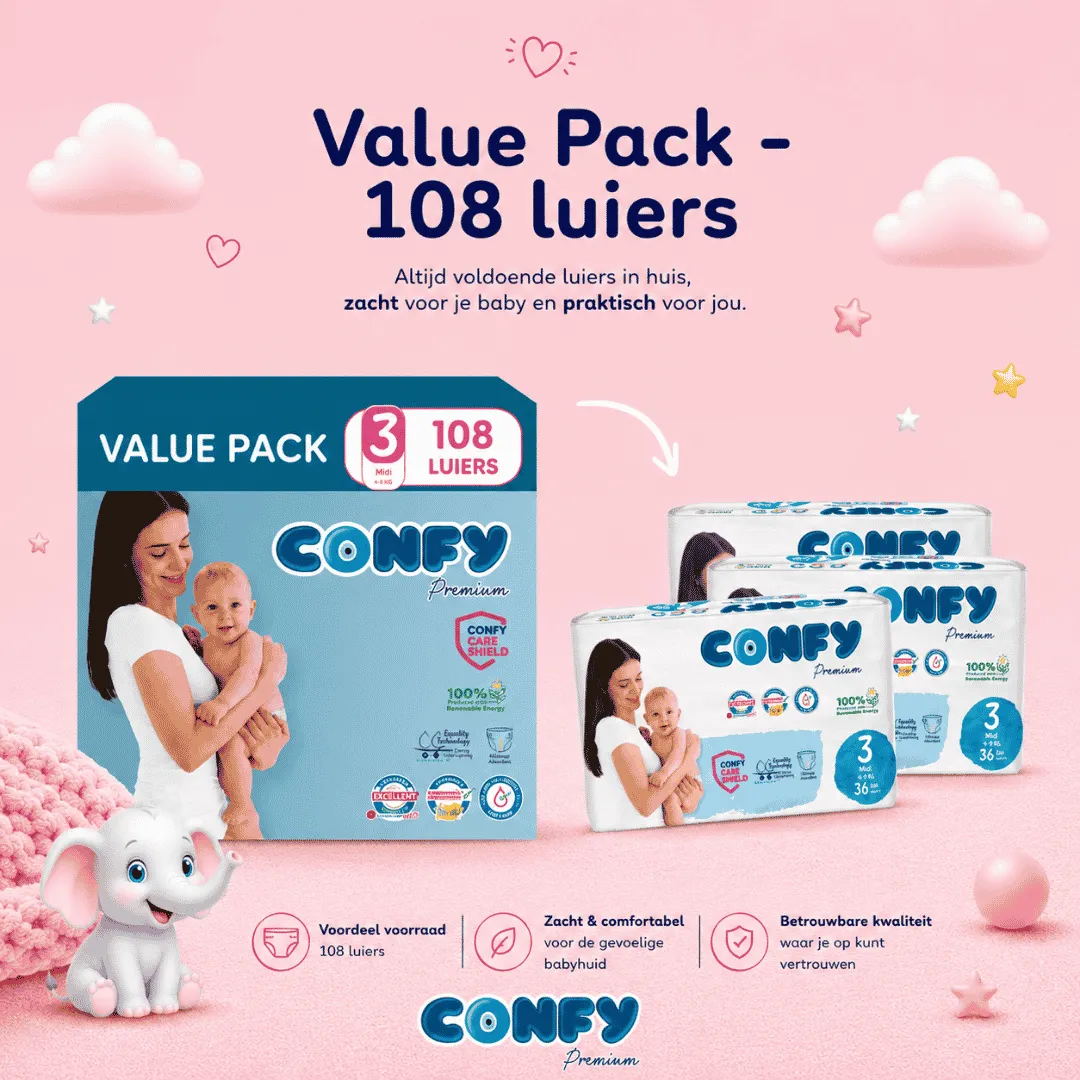 Confy Premium Maat 3 Luiers 108 Stuks Plasindicator