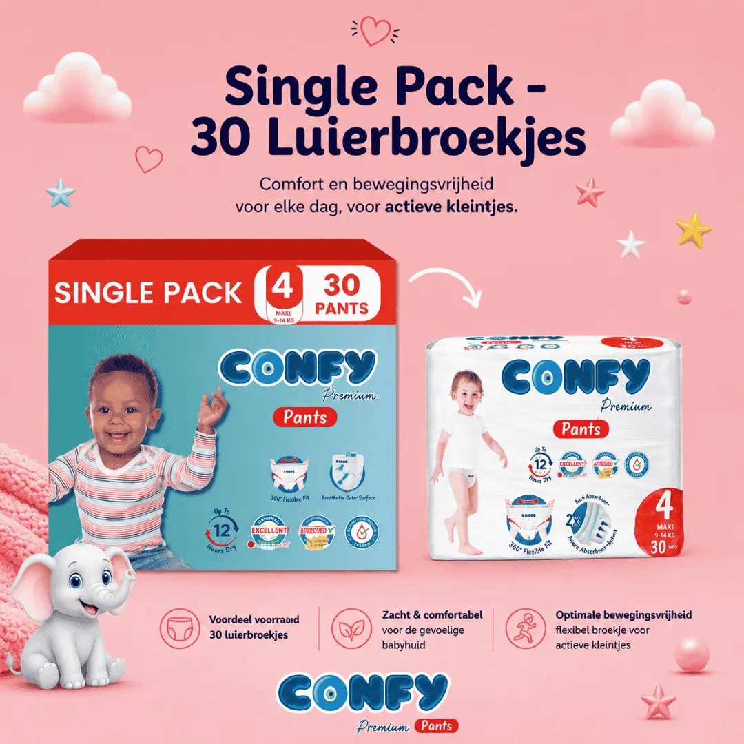 Confy Premium Maat 4 Luierbroekjes 30 Stuks Flexibel