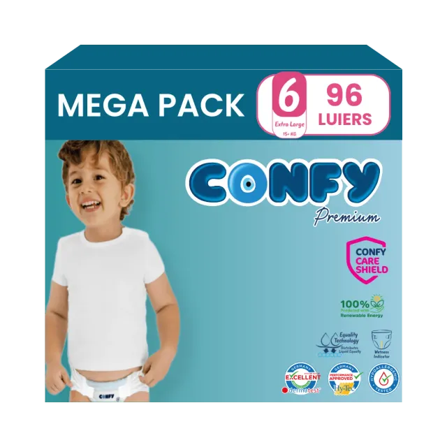 Confy Premium Maat 6 Luiers 96 Stuks 15-25 kg Zacht