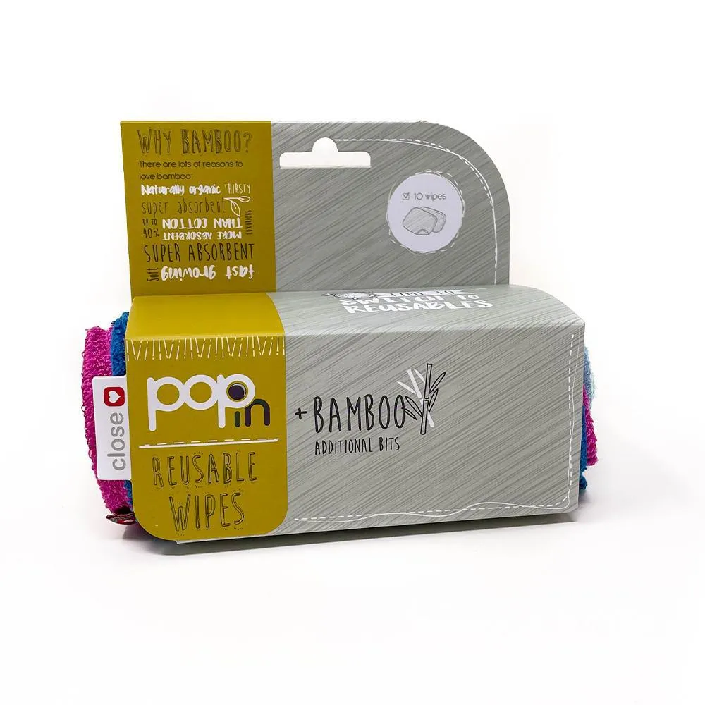Pop-in Bamboe Wasbare Billendoekjes 10-pack New Pastels zacht