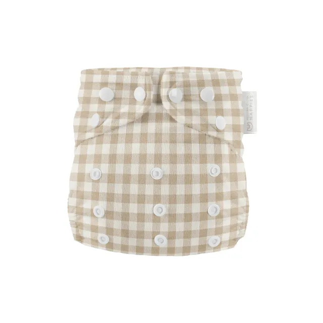 Modern Cloth Nappies Newborn luier Gingham Taupe ruitje