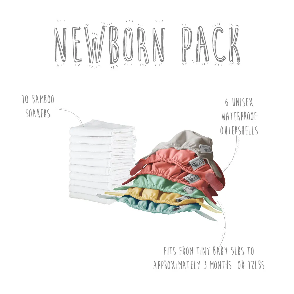 Pop-in Newborn Aplix wasbare luier pastel bamboe 16-delig