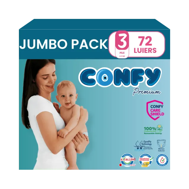 Confy Premium maat 3 luiers 72 stuks 4-9 kg zacht