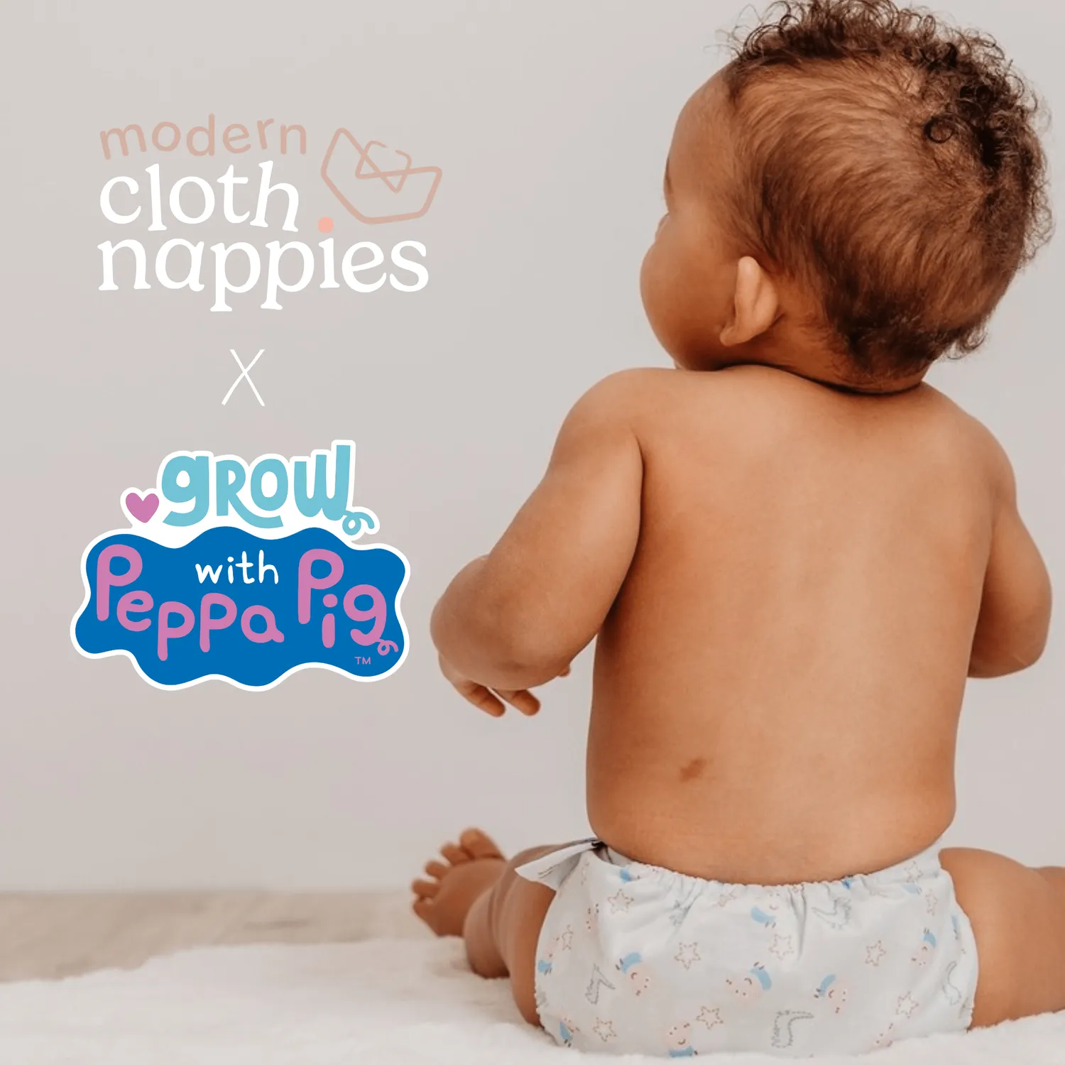 Modern Cloth Nappies Pearl Peppa Pig wasbare luier Blush Stripe one-size