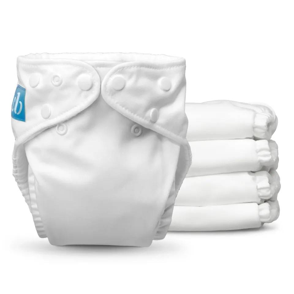 Charlie Banana wasbare luiers All White one-size 5 stuks fleece