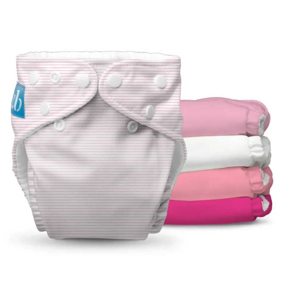 Charlie Banana One Size Fleece wasbare luiers Pastel Pink 5 stuks